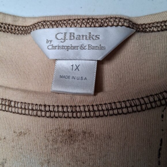 CJ Banks Hawaii Shirt Plus Size 1X Y2K Aloha Polynesian All Over Print Tiki - Picture 6 of 16